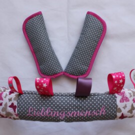 Funda para la barra + cubrecinturones , con nombre bordado
