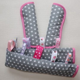 Funda para la barra + cubrecinturones , estrellas  de color gris