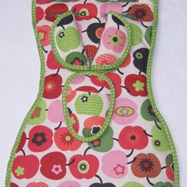 Conjunto a juego para silla de coche, manzanas de color rojo y verde