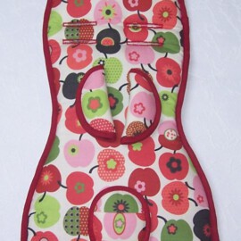 Conjunto a juego para silla de coche, manzanas de color rojo
