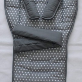 Conjunto a juego para  "Emmaljunga ", estrellas color gris/gris liso