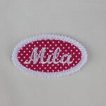 Oval patch with embroidered name