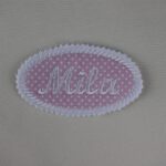 Oval patch with embroidered name