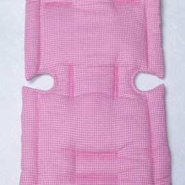 Colchoneta para "Maclaren" ,Tela de cuadros Vichy de color rosa