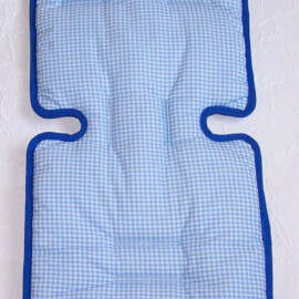 Colchoneta para "Maclaren" ,Tela de cuadros Vichy de color azul /marino