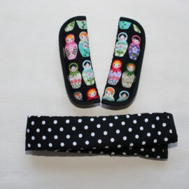Funda para la barra + cubrecinturones , muñecas rusas de color negro