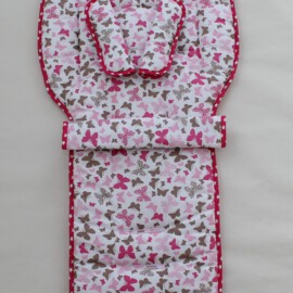 Conjunto a juego para  "Emmaljunga" , mariposas de color gris,rosa
