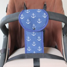 Correa de entrepierna para carrito de bebé,tela color azul con аnclas