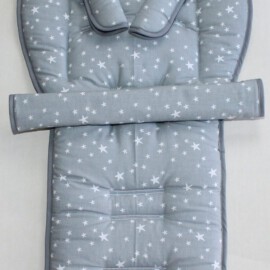 Conjunto a juego para  "Emmaljunga ", estrellas color gris/ tela de toalla gris