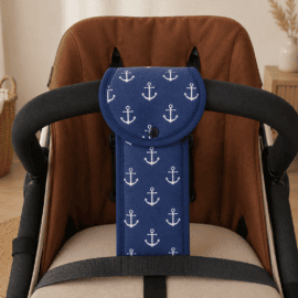 Correa de entrepierna para carrito de bebé,tela color azul con аnclas