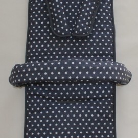 Conjunto a juego para "Hartan/Teutonia " , tela de color gris con estrellas