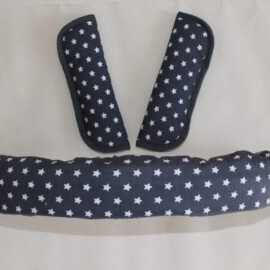 Funda para la barra + cubrecinturones ,Estrellas de color gris