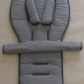 Conjunto a juego para  "Bugaboo", cuadros Vichy de color gris oscuro