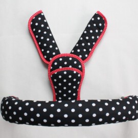 Funda para la barra , cubrecinturones y almohadilla ,  con lunares
