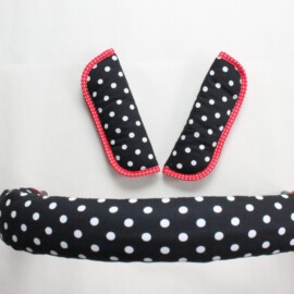 Funda para la barra + cubrecinturones, lunares en negro