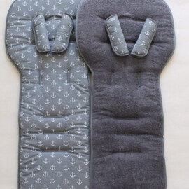 Conjunto a juego para  "Emmaljunga Double ", anclas gris