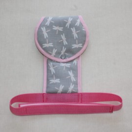 Correa de entrepierna para carrito de bebé, gris con dibujos de anisopteras