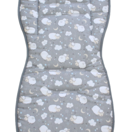 Colchoneta para "Joie" ,   Tela blanca con dibujos de ovejas