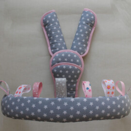 Funda para la barra , cubrecinturones y almohadilla , color gris con estrellas