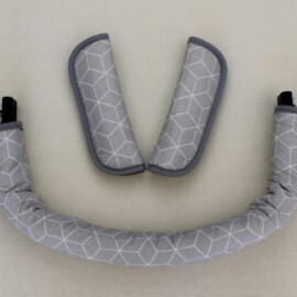 Funda para la barra + cubrecinturones , motivos geométricos ,gris
