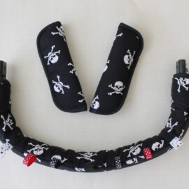 Funda para la barra + cubrecinturones,Tela de calaveras