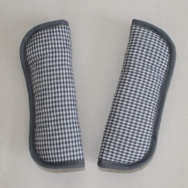 Cubre cinturones ,cuadros Vichy de color gris