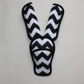 Cubre cinturones y almohadilla para hebilla, ZigZag negro/blanco