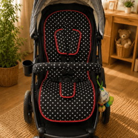 Conjunto a juego para  "Joie"  ,color negro con lunares