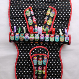Conjunto a juego para  " Quinny ", muñecas rusas  ,color negro