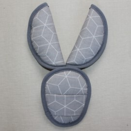 Cubre cinturones para silla de coche, Tela de motivos geométricos ,gris
