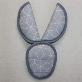 Cubre cinturones para silla de coche, Tela de motivos geométricos ,gris