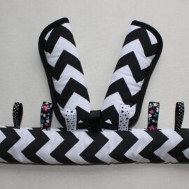 Funda para la barra + cubrecinturones , “Zig Zag ” de color negro /blanco