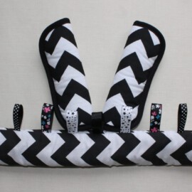 Funda para la barra + cubrecinturones , “Zig Zag ” de color negro /blanco
