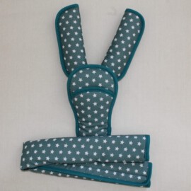 Funda para la barra , cubrecinturones y almohadilla ,color petróleo con estrellas