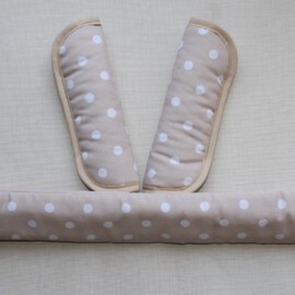 Funda para la barra + cubrecinturones , color beige con lunares