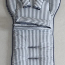Conjunto a juego para  "Emmaljunga" ,  rayas de color gris/blanco