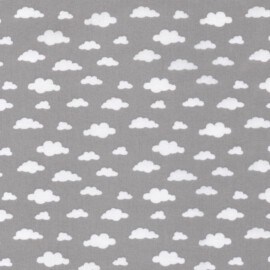 Tela "mini nubes gris  sobre fondo gris "