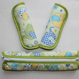 Funda para la barra + cubrecinturones, con dibujos de elefantes