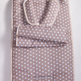 Conjunto a juego para   "Hesba Condor Coupé " ,Tela color beige con estrellas
