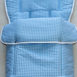 Saco para silla de paseo"Britax" , cuadros Vichy de color azul 5 x 5 mm