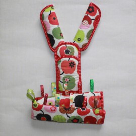 Funda para la barra , cubrecinturones y almohadilla ,Tela con dibujos de Manzanas