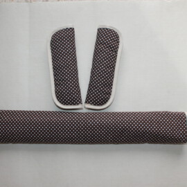 Funda para la barra + cubrecinturones , lunares sobre fondo marron