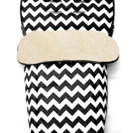 Saco para silla de paseo "TFK" , “Zig Zag ” de color negro /blanco