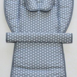 Conjunto a juego para "Hartan/Teutonia " , Tela de color gris  con estrellas