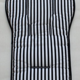 Colchoneta para "Joolz ",  tela de rayas de color negro/ marino /blanco