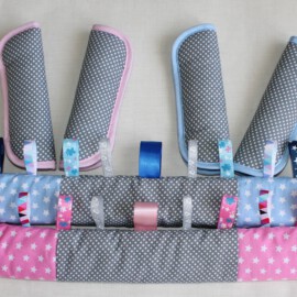 2 Fundas para las barras +2 pares de cubrecinturones , estrellas/lunares