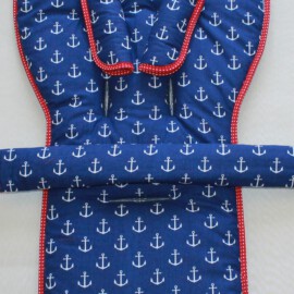 Conjunto a juego para  "Emmaljunga" , Tela color azul con аnclas