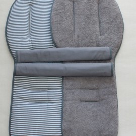 Dos colchonetas y dos fundas para la barra , Tela de rayas de color gris