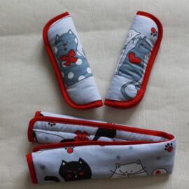 Funda para la barra + cubrecinturones , dibujos de gatos