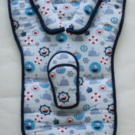 Conjunto a juego para  " Quinny ", Tela color gris , El mundo Marítimo